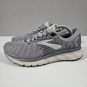Brooks Glycerin 17 Running Shoe Athletic Sneaker Womens Gray Aqua Ebony Size 7.5